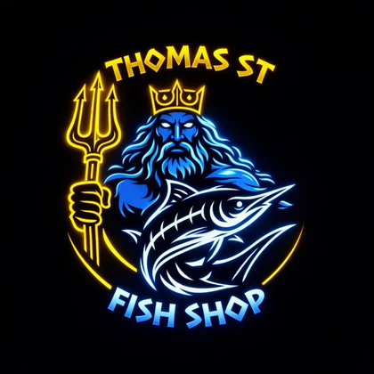 Thomas Street Fish Shop Poseidon logo